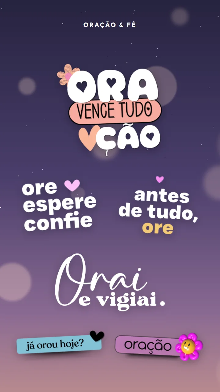 Figurinhas do pack: oração e fé