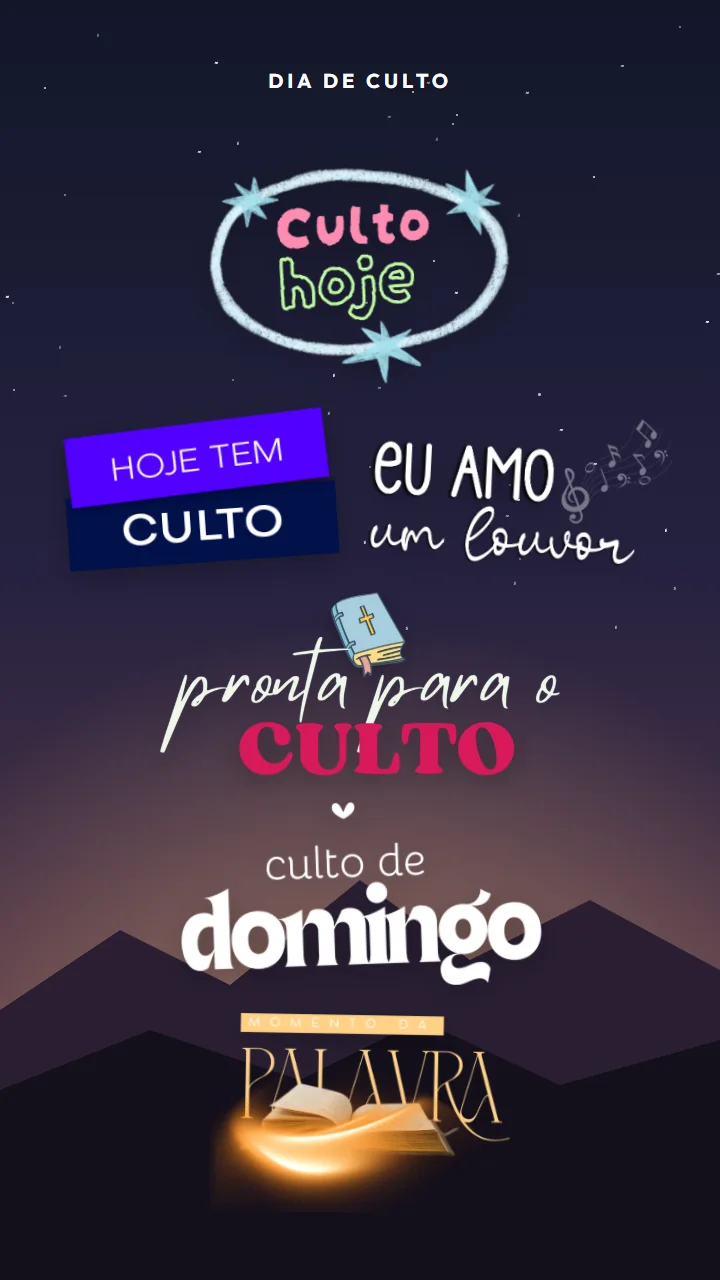 Figurinhas do pack: dia de culto